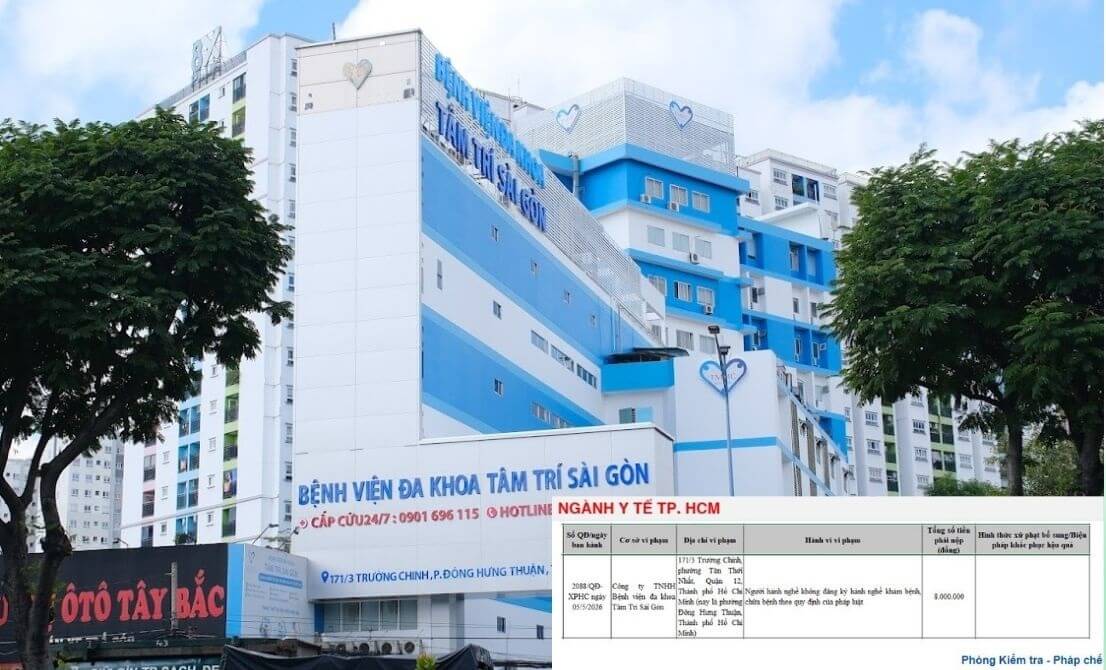 Bệnh viện đa khoa Tâm Trí Sài Gòn bị phạt Bệnh viện đa khoa Tâm Trí Sài Gòn bị phạt