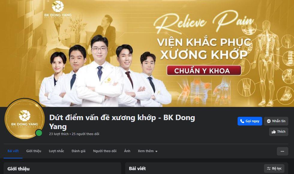 BK DONG YANG vi phạm Quảng Cáo Dịch Vụ Khám Chữa Bệnh