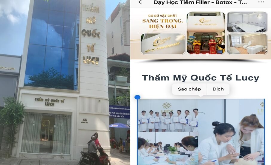 Thẩm mỹ quốc tế Lucy vẫn ngang nhiên hoạt động thẩm mỹ trái phép