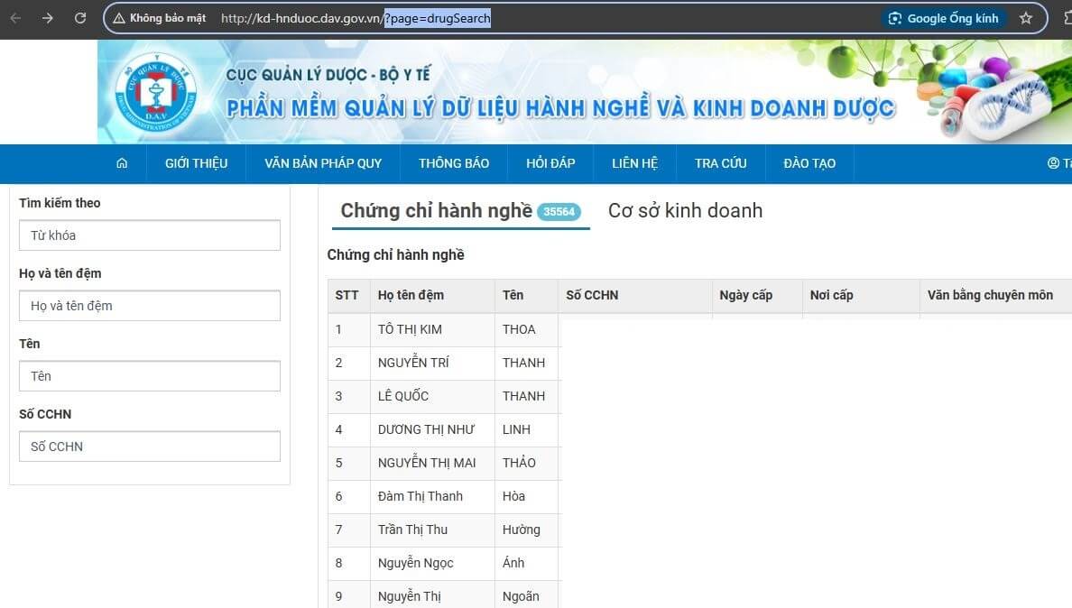 Hướng dẫn tra cứu chứng chỉ hành nghề dược online tại tphcm Hướng dẫn tra cứu chứng chỉ hành nghề dược online tại tphcm