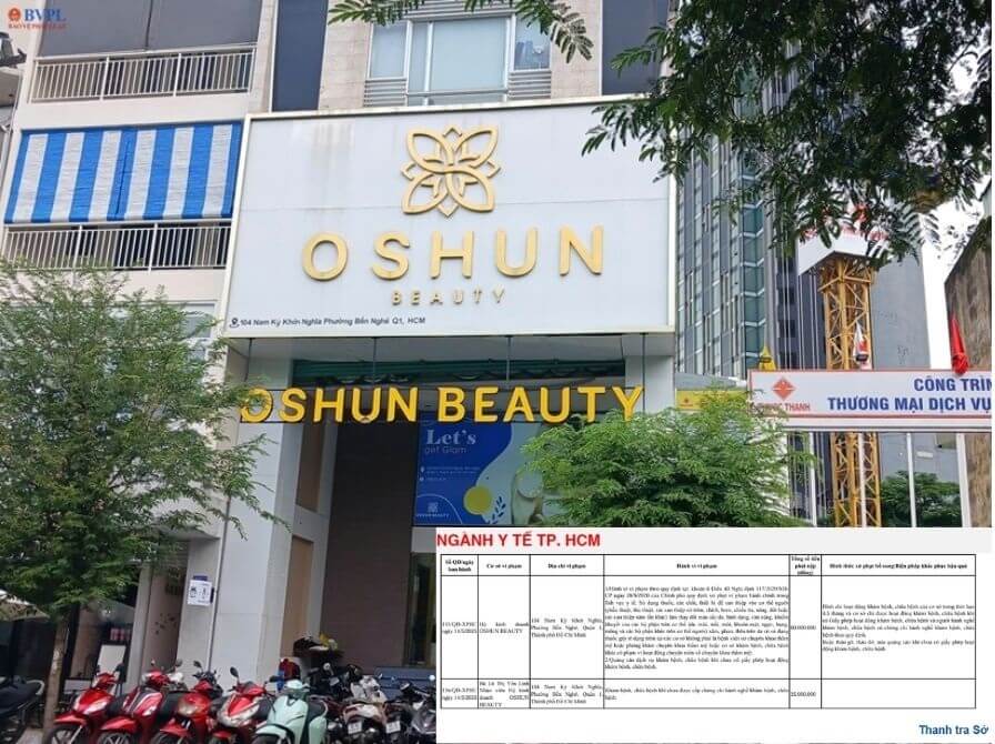 Cơ sở Oshun Beauty vi phạm y tế, bị SYT đình chỉ hoạt động Cơ sở Oshun Beauty vi phạm y tế, bị SYT đình chỉ hoạt động