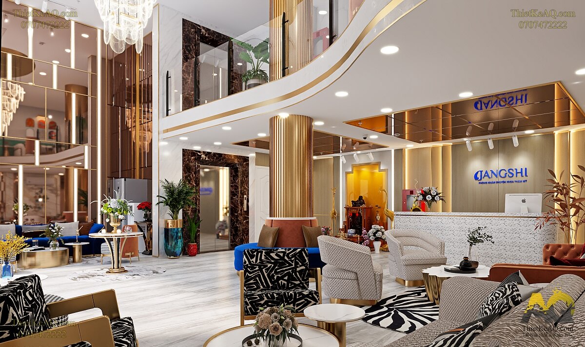 thiết kế lễ tân thẩm mỹ Jangshi Luxury tại TP.HCM thiết kế phòng khám thẩm mỹ Jangshi Luxury tại TP.HCM